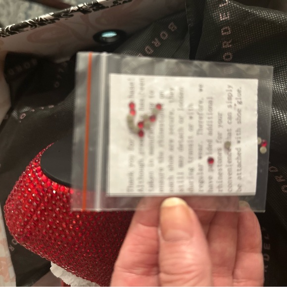 Red sequined high heels - Picture 9 of 14